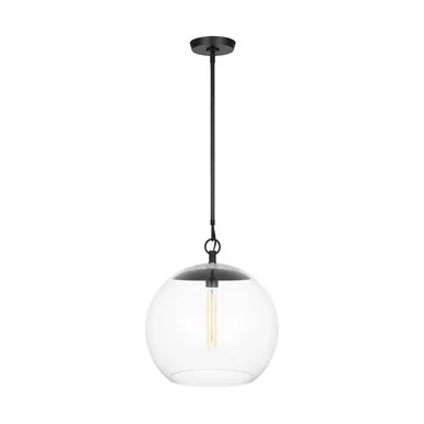 Visual Comfort Studio Atlantic One Light Pendant in Aged Iron – CP1041AI