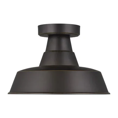 Visual Comfort Studio Barn Light One Light Outdoor Flush Mount in Antique Bronze – 7837401-71