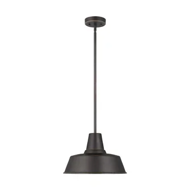 Visual Comfort Studio Barn Light One Light Outdoor Pendant in Antique Bronze – 6237401-71