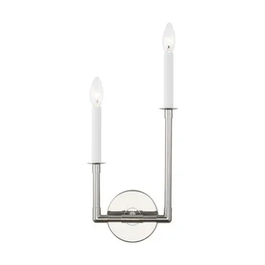 Visual Comfort Studio Bayview Two Light Wall Sconce in Polished Nickel – CW1112PN
