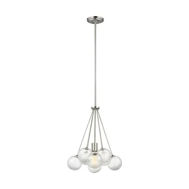 Visual Comfort Studio Bronzeville One Light Pendant in Brushed Nickel – 6514301-962