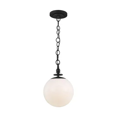 Visual Comfort Studio Capri One Light Pendant in Aged Iron – TP1031AI