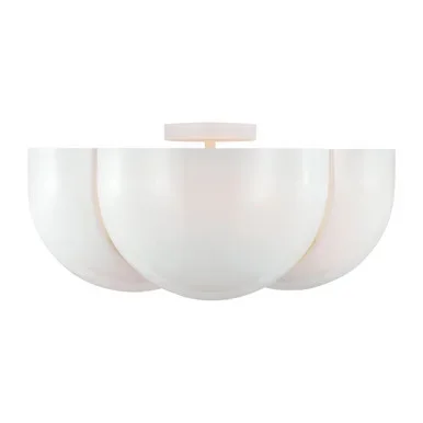 Visual Comfort Studio Cheverny Four Light Semi-Flush Mount in Matte White – LXF1004MWT