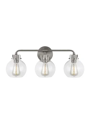 Visual Comfort Studio Clara Three Light Vanity in Satin Nickel – VS24403SN