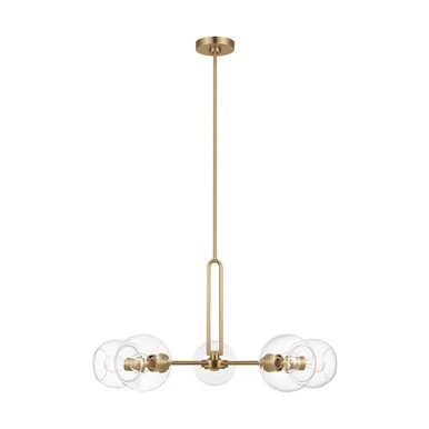 Visual Comfort Studio Codyn Five Light Chandelier in Satin Brass – 3255705-848