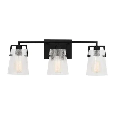 Visual Comfort Studio Crofton Three Light Vanity in Midnight Black – DJV1033MBKCKG