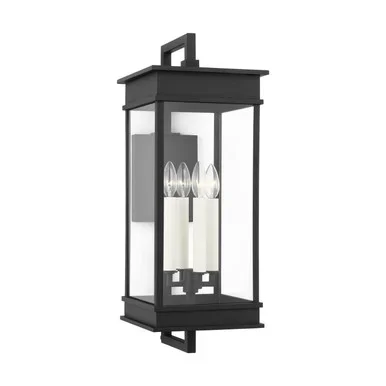 Visual Comfort Studio Cupertino Four Light Outdoor Wall Sconce in Textured Black – CO1444TXB