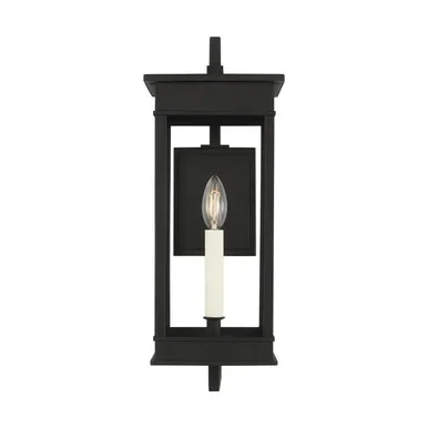 Visual Comfort Studio Cupertino One Light Outdoor Wall Sconce in Textured Black – CO1451TXB