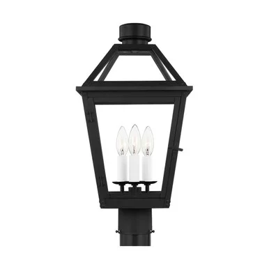 Visual Comfort Studio Hyannis Three Light Post Mount in Textured Black – CO1413TXB