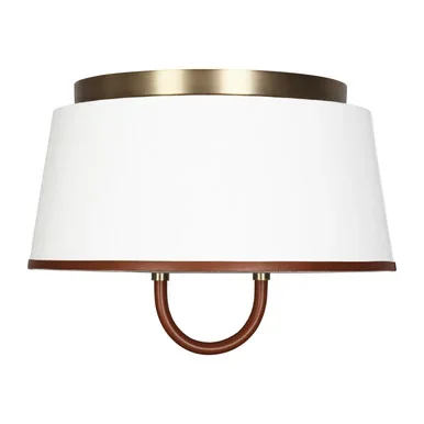 Visual Comfort Studio Katie Two Light Flush Mount in Time Worn Brass – LF1002TWB