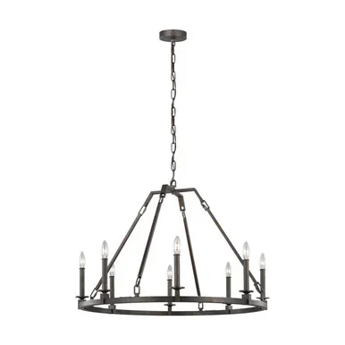 Visual Comfort Studio Landen Eight Light Chandelier in Smith Steel – F3214/8SMS