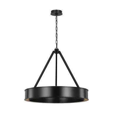 Visual Comfort Studio Leonard LED Chandelier in Aged Iron – LC1211AI-L1