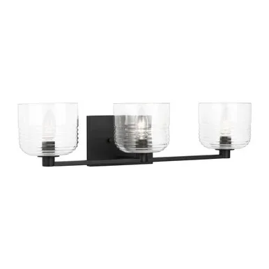 Visual Comfort Studio Lochdale Three Light Vanity in Midnight Black – DJV1113MBK