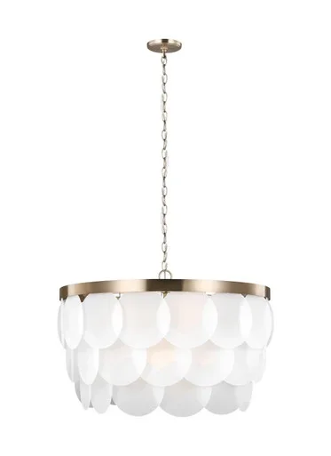 Visual Comfort Studio Mellita Eight Light Pendant in Satin Brass – 5202508EN-848