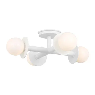 Visual Comfort Studio Nodes Four Light Semi-Flush Mount in Matte White – KF1034MWT