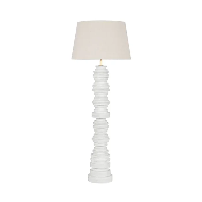 Wayzata 1-Light Floor Lamp in Aged Brass/ Ceramic Gloss Ivory 24L x 24W x 64.5HL3665-AGB/CGI
