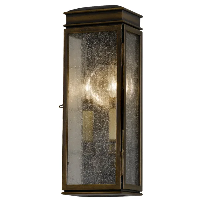 Whitaker Small Lantern Traditional Outdoor Fixture 6″ Width 17.25″ Height Powder Coated Steel Clear Seeded Shade in Astral BronzeOL7400ASTB