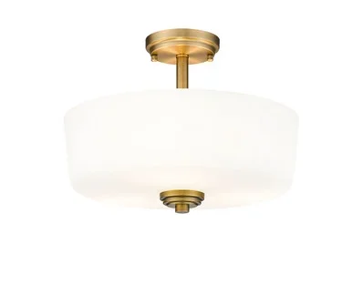 Z-Lite Arlington Three Light Semi Flush Mount in Heritage Brass – 220SF3-HBR
