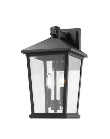 Z-Lite Beacon Two Light Outdoor Wall Sconce in Black – 568B-BK