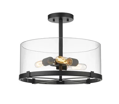 Z-Lite Callista Three Light Semi Flush Mount in Matte Black – 3032SF-MB