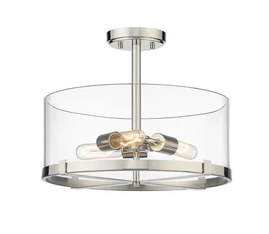 Z-Lite Callista Three Light Semi Flush Mount in Polished Nickel – 3032SF-PN