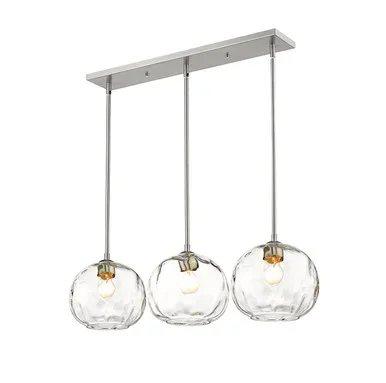Z-Lite Chloe Three Light Linear Chandelier in Brushed Nickel – 490P10-3L-BN