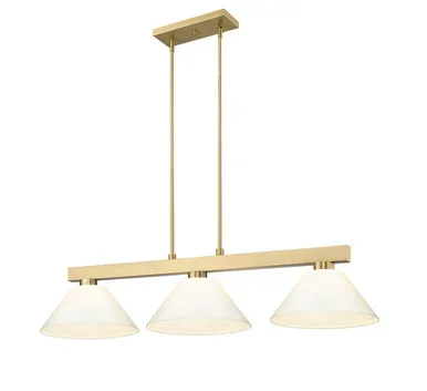 Z-Lite Cobalt Three Light Billiard in Modern Gold – 152MGLD-PWH