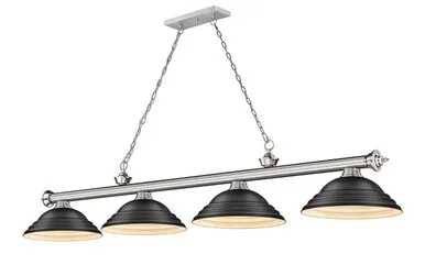 Z-Lite Cordon Four Light Billiard in Brushed Nickel – 2306-4BN-SMB