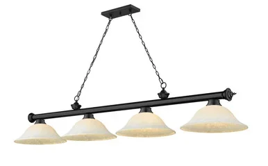 Z-Lite Cordon Four Light Billiard in Matte Black – 2306-4MB-WM16