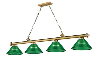 Z-Lite Cordon Four Light Billiard in Rubbed Brass – 2306-4RB-ARG