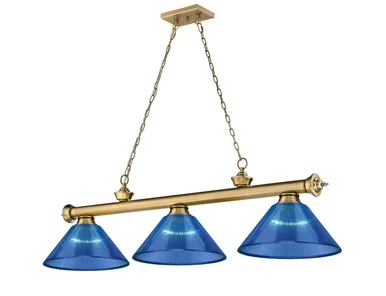 Z-Lite Cordon Three Light Billiard in Rubbed Brass – 2306-3RB-ARDB