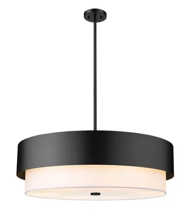 Z-Lite Counterpoint Six Light Chandelier in Matte Black – 495P32-MB