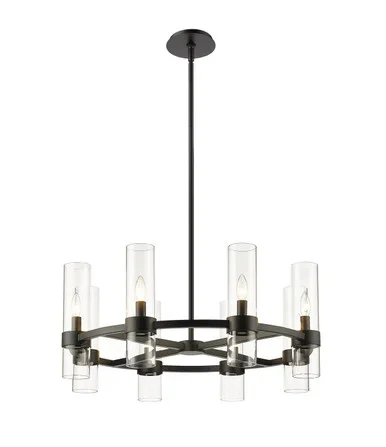 Z-Lite Datus Eight Light Chandelier in Matte Black – 4008-8MB