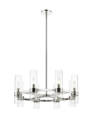 Z-Lite Datus Eight Light Chandelier in Polished Nickel – 4008-8PN