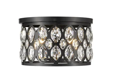 Z-Lite Dealey Four Light Flush Mount in Matte Black – 6010F15MB