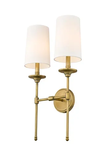 Z-Lite Emily Two Light Wall Sconce in Rubbed Brass – 3033-2S-RB