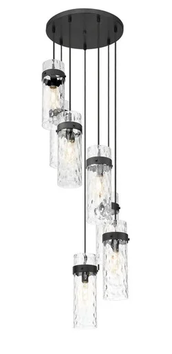Z-Lite Fontaine Seven Light Chandelier in Matte Black – 7002P5-7R-MB