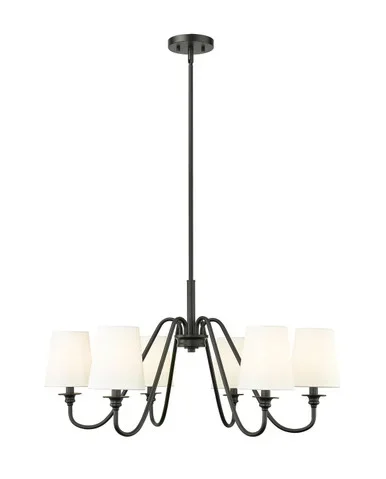 Z-Lite Gianna Six Light Chandelier in Matte Black – 7509-6-32MB