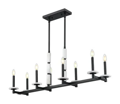 Z-Lite Kaden Eight Light Linear Chandelier in Matte Black – 3045-8L-MB