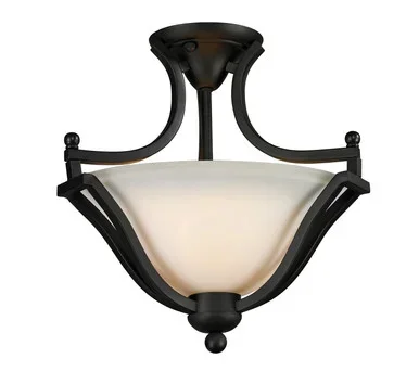 Z-Lite Lagoon Two Light Semi Flush Mount in Matte Black – 703SF-MB