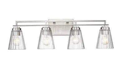 Z-Lite Lyna Four Light Vanity in Brushed Nickel – 823-4V-BN