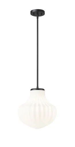 Z-Lite Newbury One Light Pendant in Matte Black – 7512P13-MB