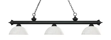 Z-Lite Riviera Three Light Billiard in Matte Black – 200-3MB-DWL14