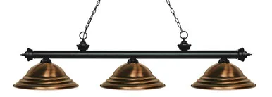Z-Lite Riviera Three Light Billiard in Matte Black – 200-3MB-SAC