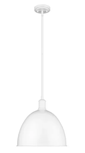 Z-Lite Sawyer One Light Pendant in Satin White – 4500P12-SW