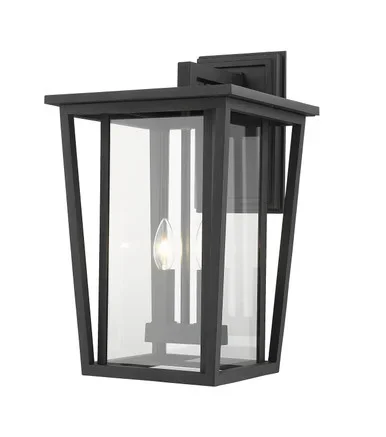 Z-Lite Seoul Two Light Outdoor Wall Sconce in Black – 571B-BK