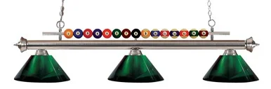 Z-Lite Shark Three Light Billiard in Brushed Nickel – 170BN-ARG