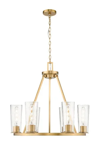 Z-Lite Titus Six Light Chandelier in Modern Gold – 826-6MGLD