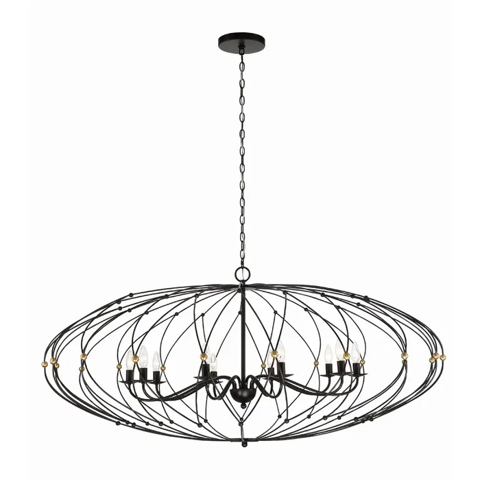 Zucca 10 Light English Bronze + Antique Gold ChandelierZUC-A9039-EB-GA